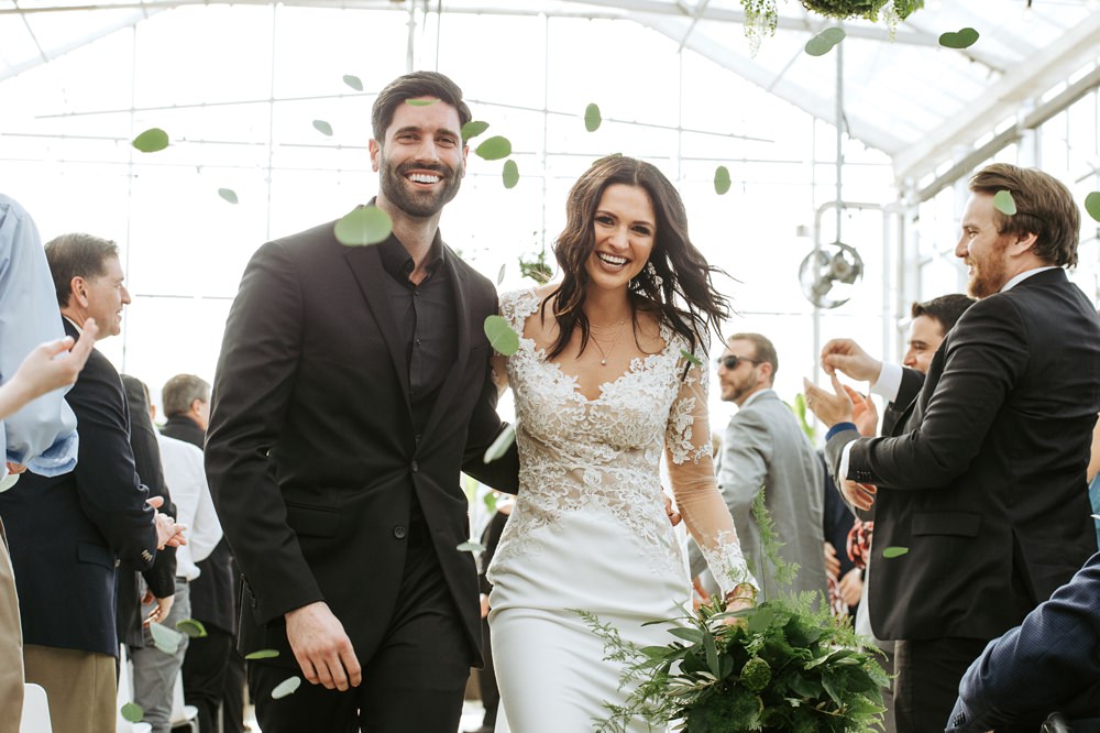 Leaf Confetti Greenhouse Michigan Wedding Jean Smith Photography