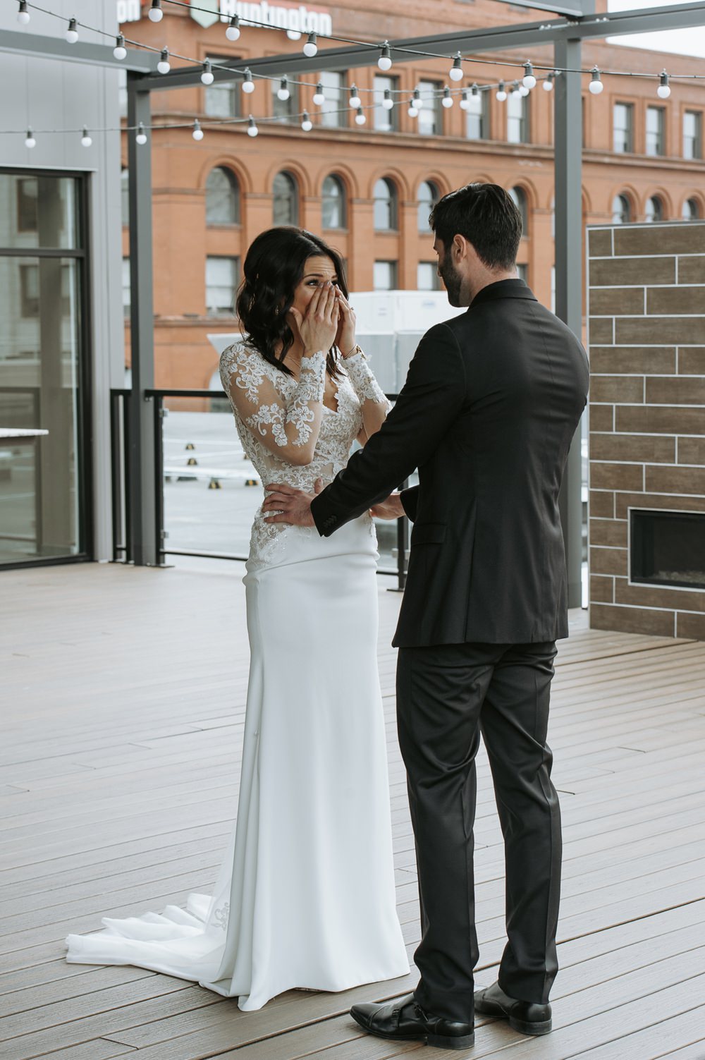 First Look Greenhouse Michigan Wedding Jean Smith Photography