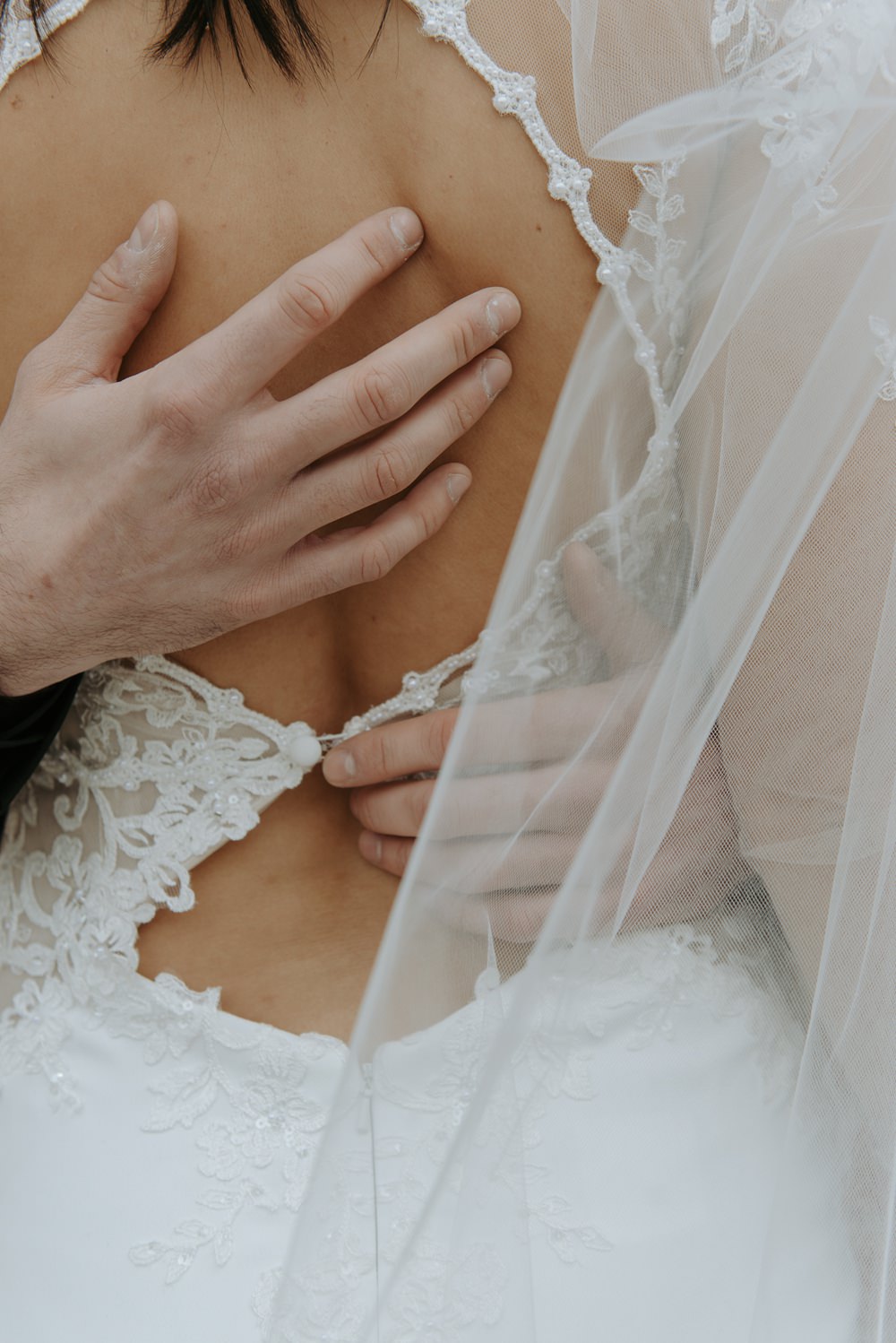 Bride Bridal Dress Gown Lace Sleeves Open Back Greenhouse Michigan Wedding Jean Smith Photography