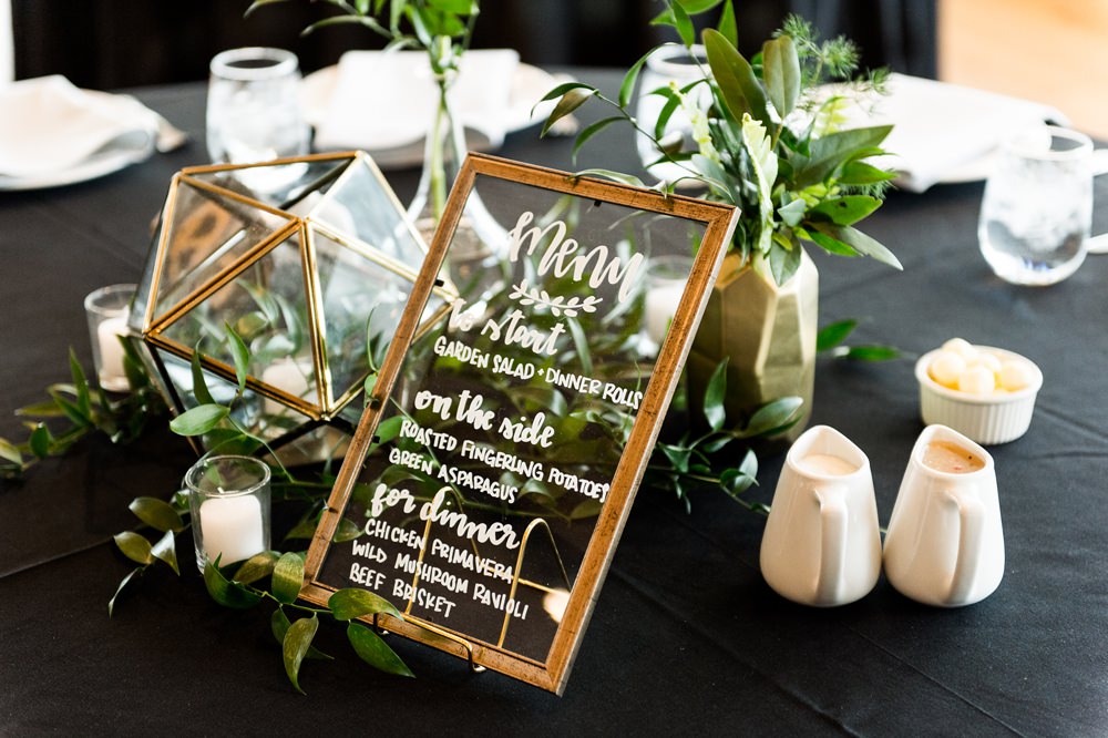 Centrepiece Terrarium Flowers Candles Greenhouse Michigan Wedding Jean Smith Photography