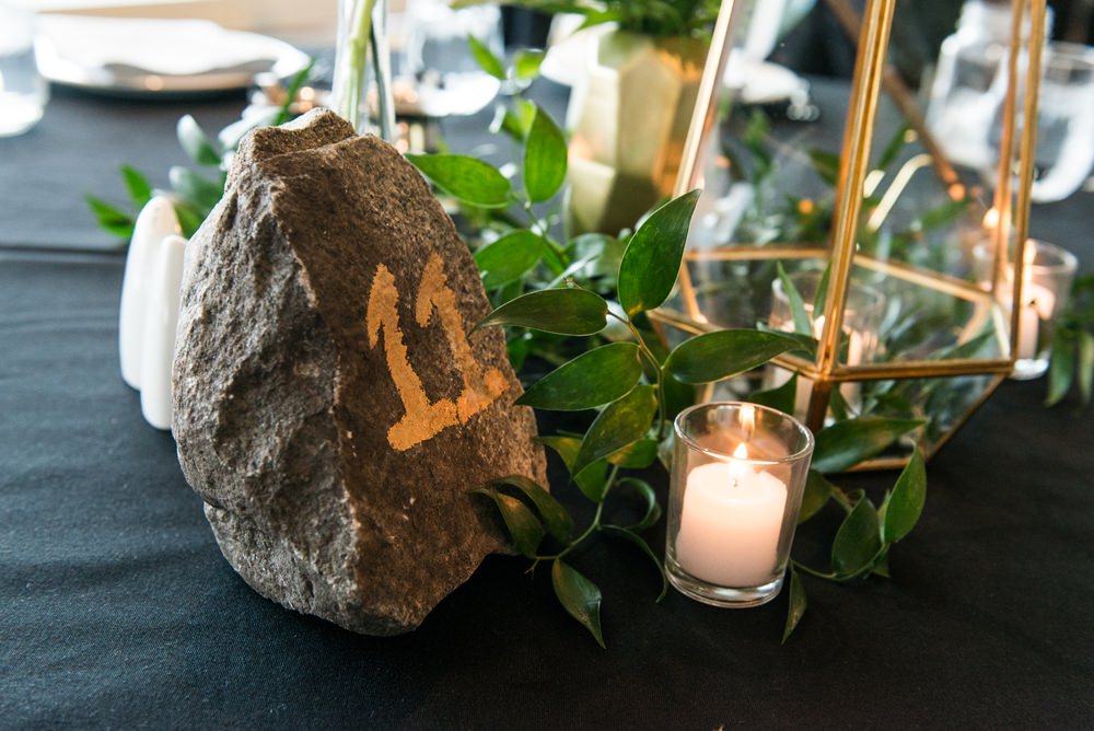 Rock Table Name Number Greenhouse Michigan Wedding Jean Smith Photography
