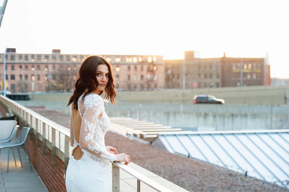 Bride Bridal Dress Gown Lace Sleeves Open Back Greenhouse Michigan Wedding Jean Smith Photography