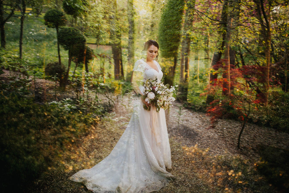 Bride Bridal Dress Gown Lace Cap Sleeves Skirt Train Greenhouse Wedding Kit Myers Photography