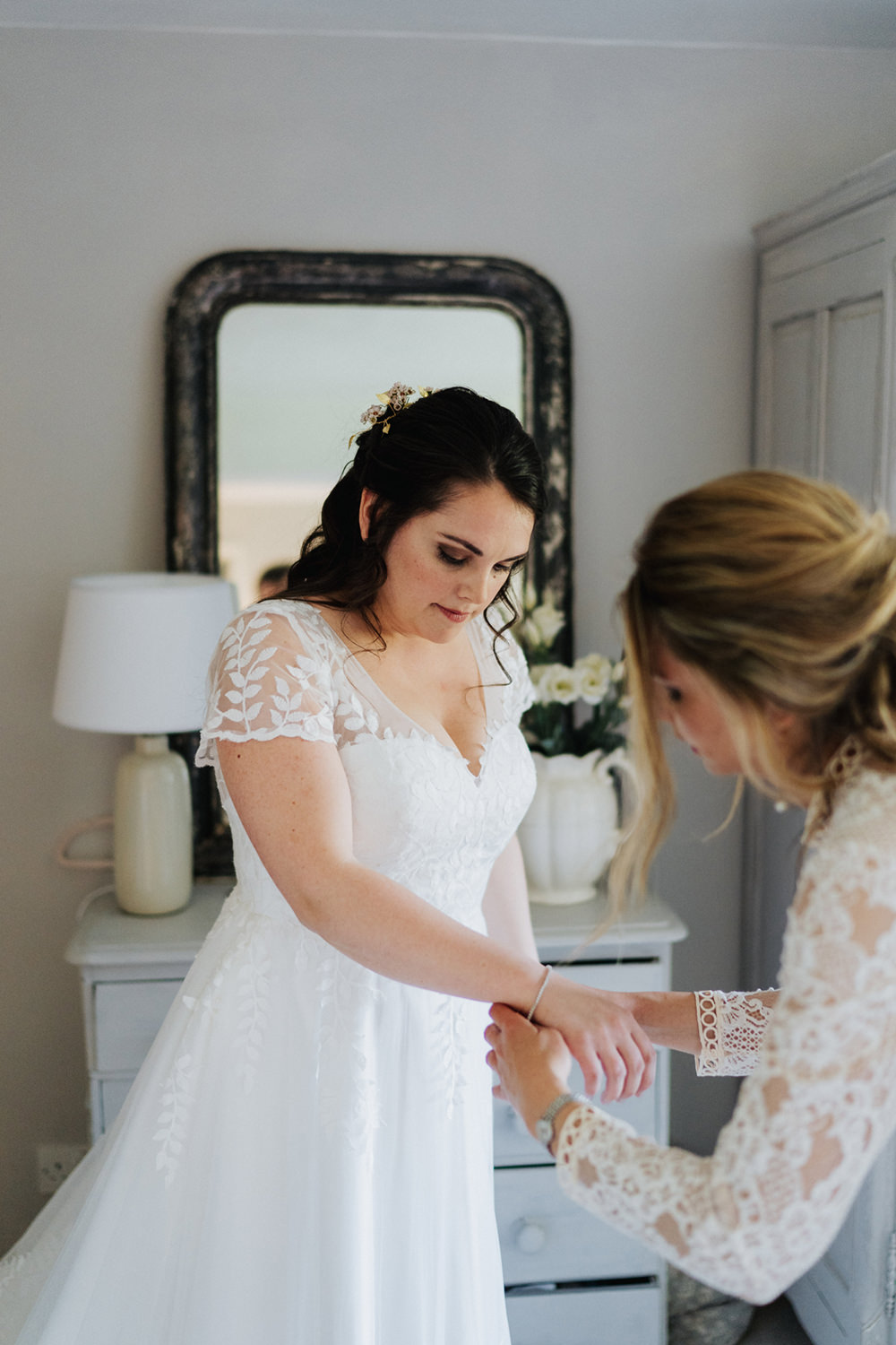 Bride Bridal Dress Gown Lace Cap Sleeves Skirt Train Greenhouse Wedding Kit Myers Photography