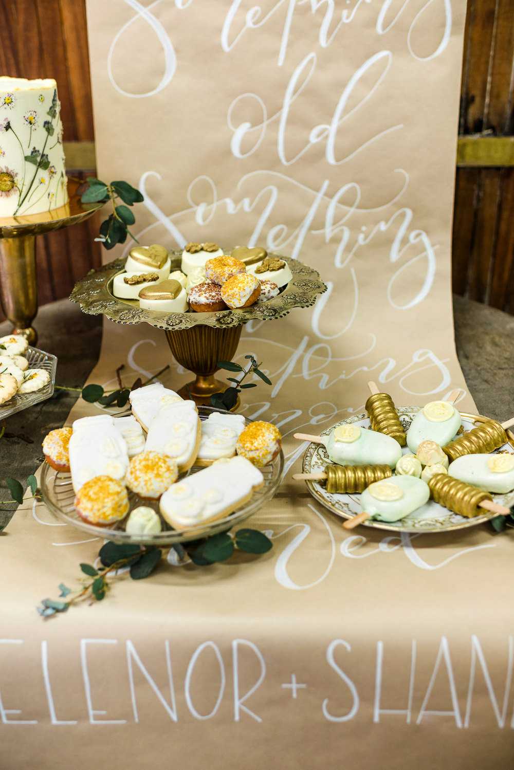 Cake Table Dessert Banner Sign Backdrop Calligraphy Indie Wedding Ideas Kat Antos-Lewis Photography