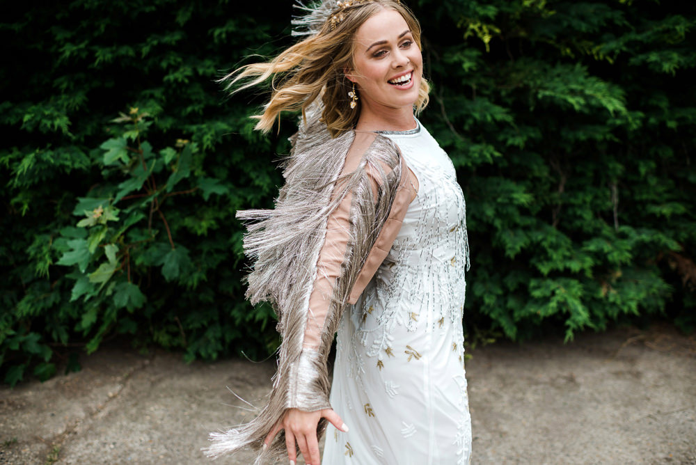 Bride Bridal Jacket Accessory Fringe Tassel Indie Wedding Ideas Kat Antos-Lewis Photography