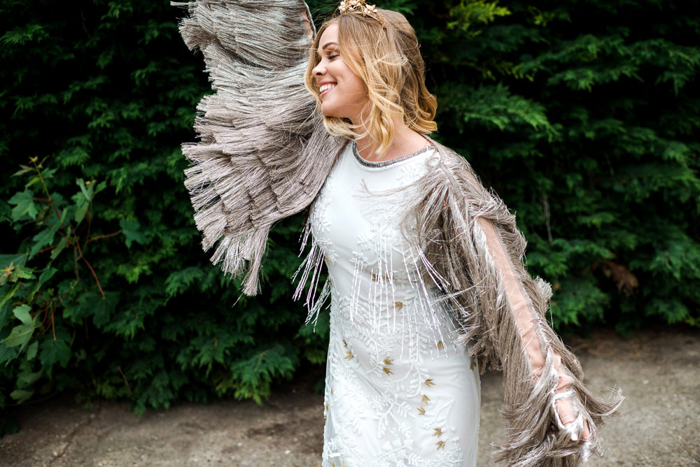 Bride Bridal Jacket Accessory Fringe Tassel Indie Wedding Ideas Kat Antos-Lewis Photography