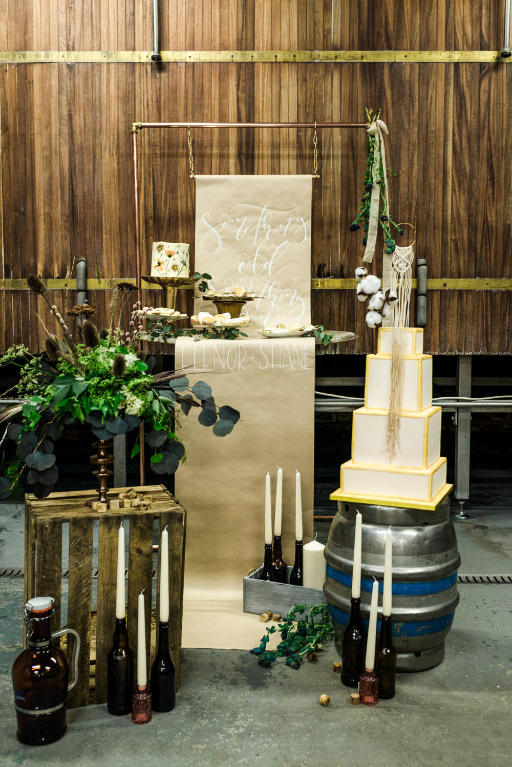 Cake Table Dessert Banner Sign Backdrop Calligraphy Indie Wedding Ideas Kat Antos-Lewis Photography