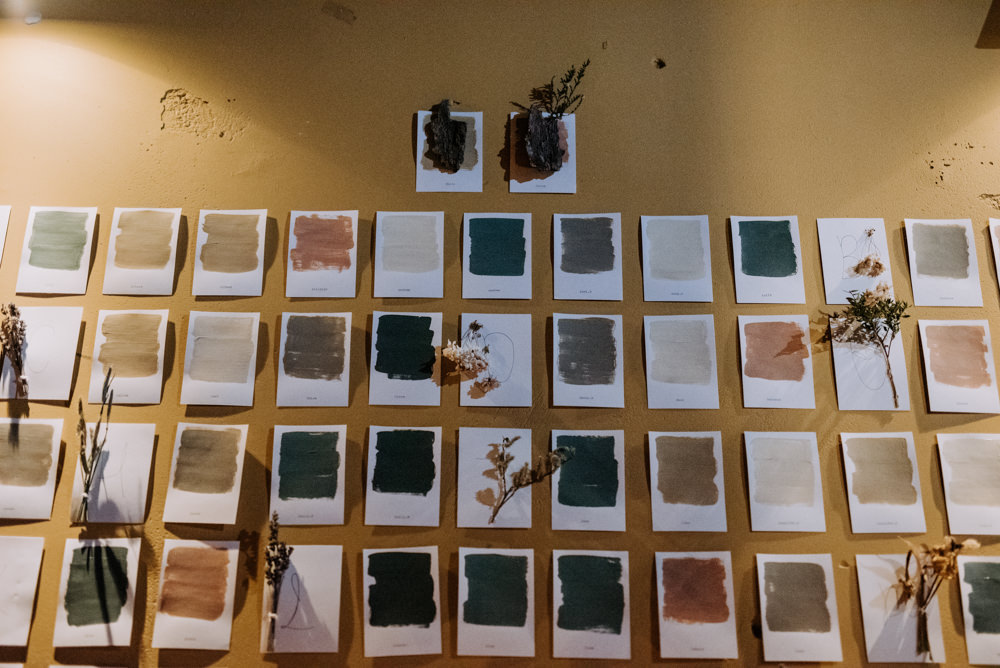 Colour Swatch Paint Table Plan Seating Chart Escort Cards Manchester Wedding Kazooieloki Photography