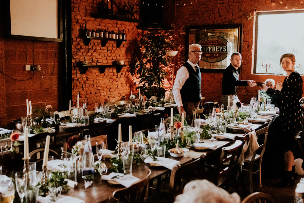 Long Tables Rustic Decor Decoration Greenery Foliage Candles North Yorkshire Pub Wedding Shutter Go Click Photography