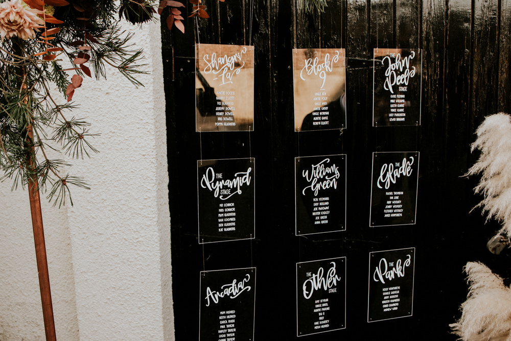Seating Plan Table Chart Perspex Acrylic Frame Flowers Calligraphy Pampas Grass North Yorkshire Pub Wedding Shutter Go Click Photography