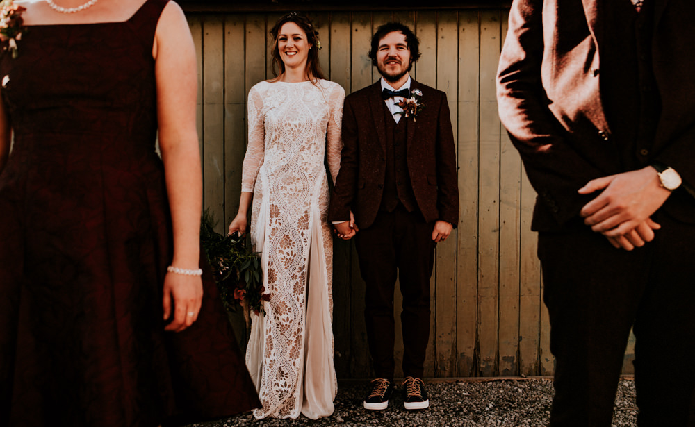 Groom Suit Burgundy Bow Tie Converse North Yorkshire Pub Wedding Shutter Go Click Photography