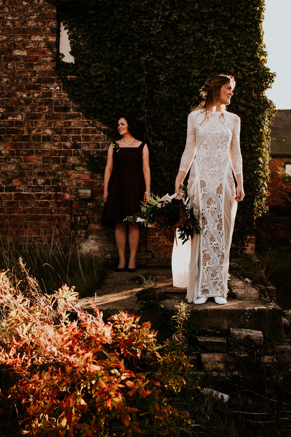 Dress Gown Bride Bridal Grace Loves Lace Inca Long Sleeves Train North Yorkshire Pub Wedding Shutter Go Click Photography