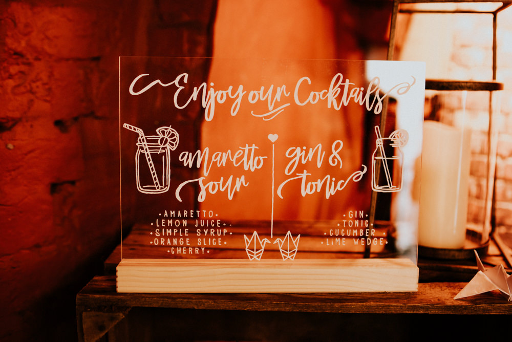 Cocktail Menu Bar Perspex Acrylic Sign Signage Calligraphy North Yorkshire Pub Wedding Shutter Go Click Photography