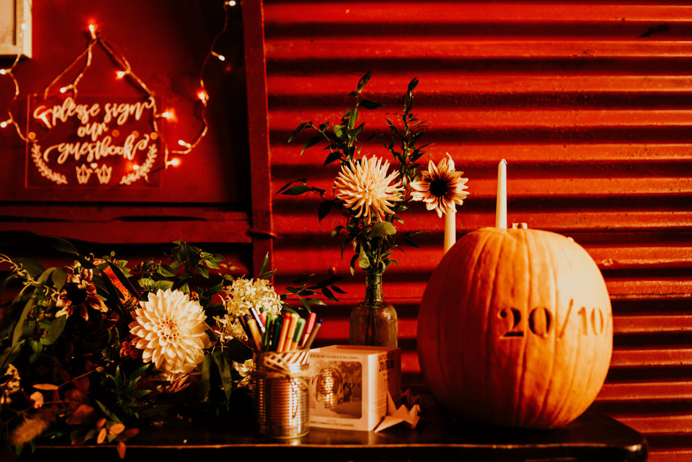 Flowers Bottles Decor Pumpkin Carved Date North Yorkshire Pub Wedding Shutter Go Click Photography