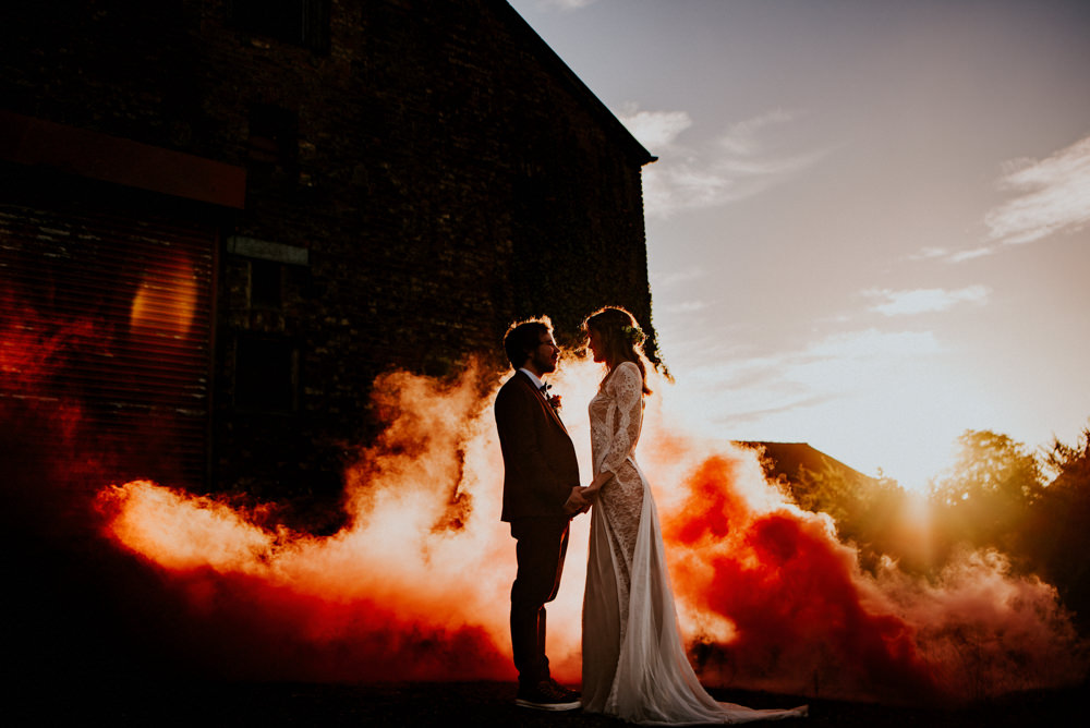 Smoke Bombs North Yorkshire Pub Wedding Shutter Go Click Photography