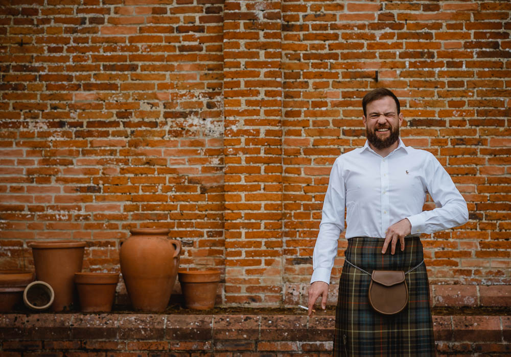 Kilt Groom Oxnead Hall Wedding Luis Holden Photography