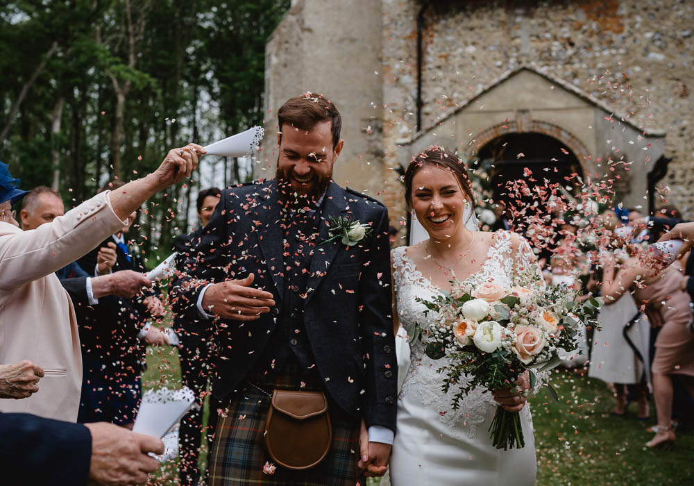 Confetti Oxnead Hall Wedding Luis Holden Photography