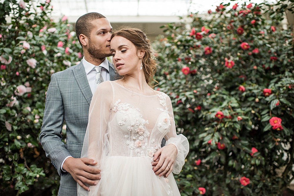Dress Gown Bride Bridal Floral Tulle Sleeves Skirt Peach Gold Wedding Ideas Jane Beadnell Photography