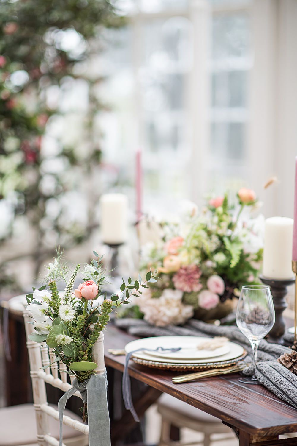 Chair Flowers Sign Signage Decor Peach Gold Wedding Ideas Jane Beadnell Photography