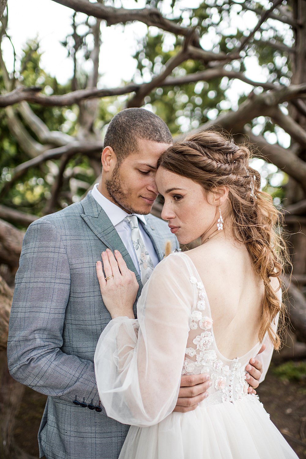 Bride Bridal Hair Style Up Do Half Up Half Down Plaits Braids Waves Peach Gold Wedding Ideas Jane Beadnell Photography