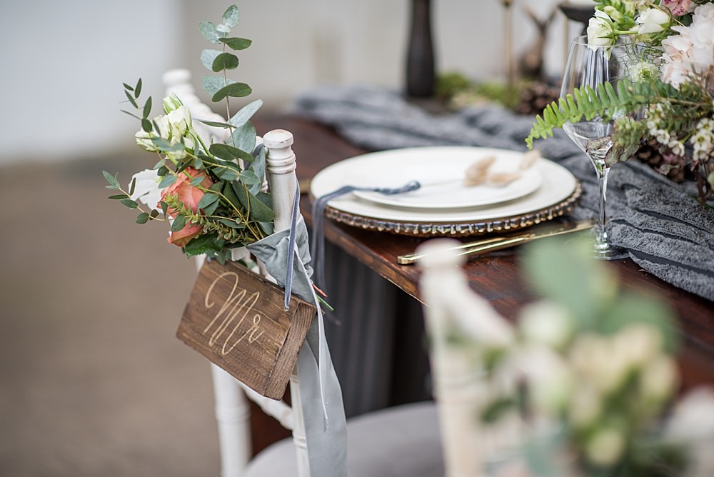 Chair Flowers Sign Signage Decor Peach Gold Wedding Ideas Jane Beadnell Photography