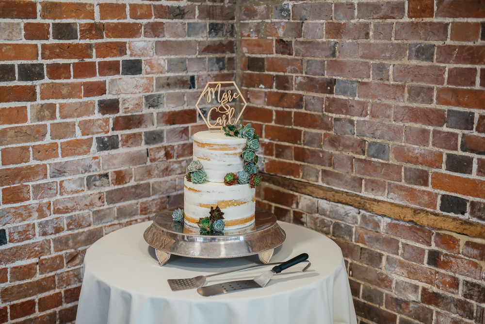 Cake Semi Naked Buttercream Geometric Laser Cut Topper Quirky Rustic Charm Wedding Justin Bailey Photography