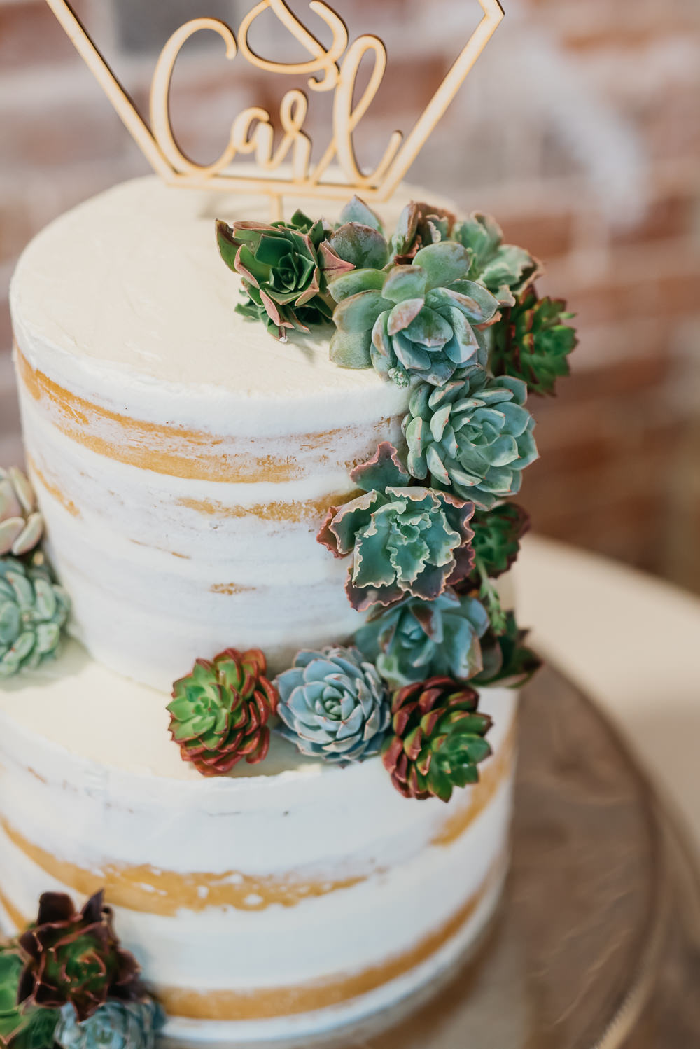 Cake Succulents Quirky Rustic Charm Wedding Justin Bailey Photography