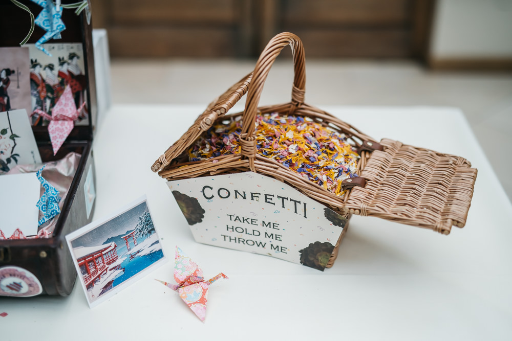 Confetti Basket Quirky Rustic Charm Wedding Justin Bailey Photography