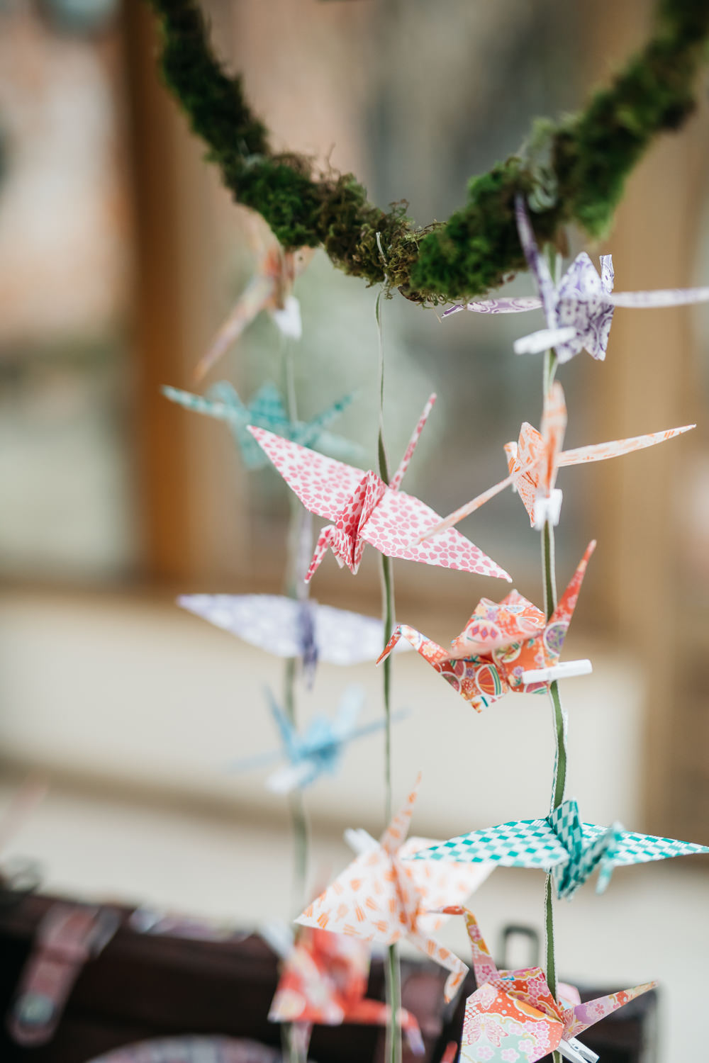Origami Paper Cranes Quirky Rustic Charm Wedding Justin Bailey Photography