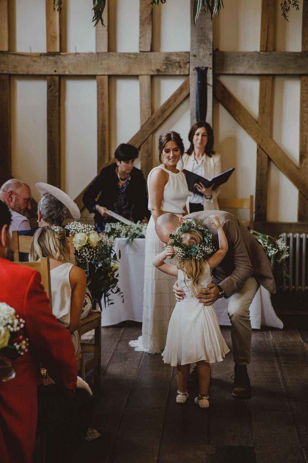 Bride Bridal Separates Fringed Skirt Charlie Brear Halter Neck Top Three Piece Suit Waistcoat Chinos Groom Flower Girl Gypsophila Greenery Crown Rustic Country Barn Wedding Photography34