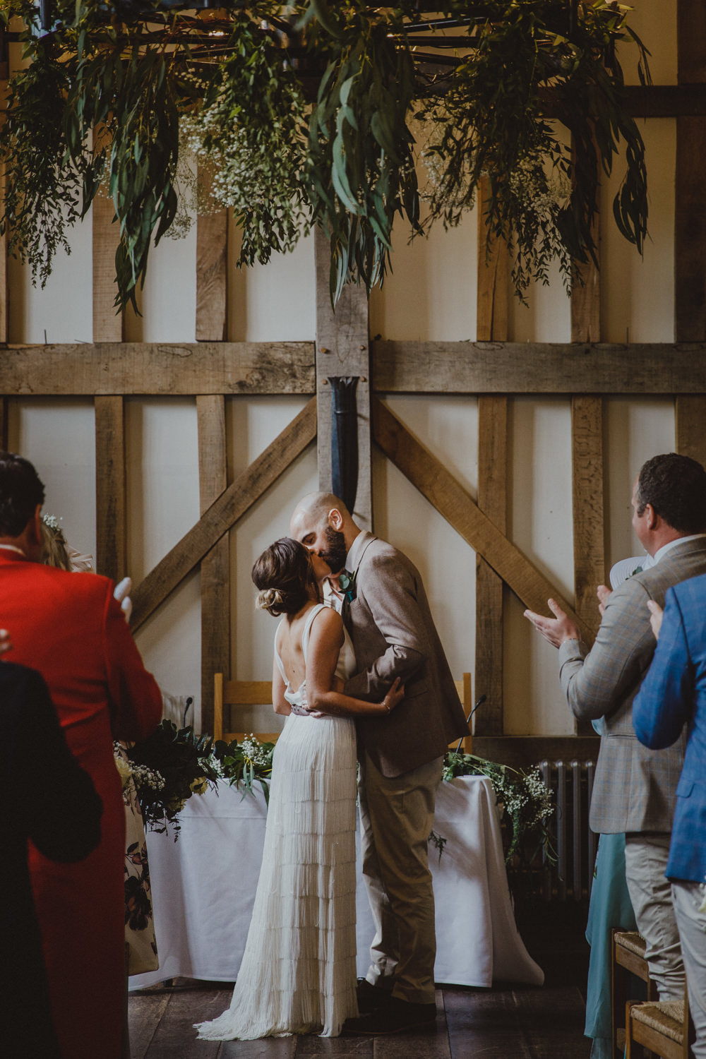 Bride Bridal Separates Fringed Skirt Charlie Brear Halter Neck Top Three Piece Suit Waistcoat Chinos Groom Rustic Country Barn Wedding Photography34