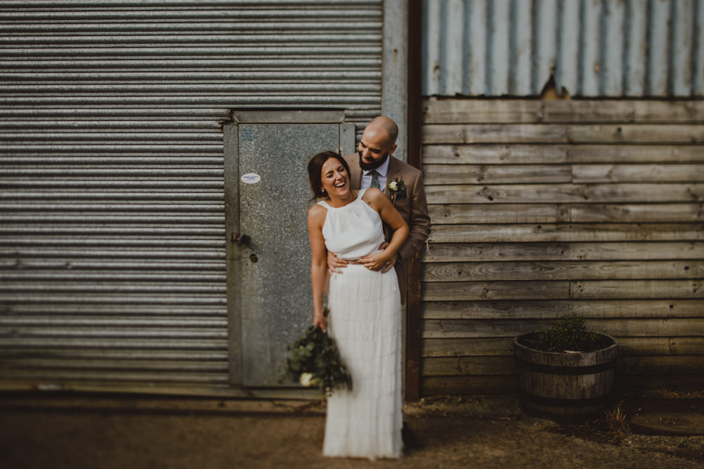Bride Bridal Separates Fringed Skirt Charlie Brear Halter Neck Top Three Piece Suit Waistcoat Chinos Groom Greenery Eucalyptus Bouquet Rustic Country Barn Wedding Photography34