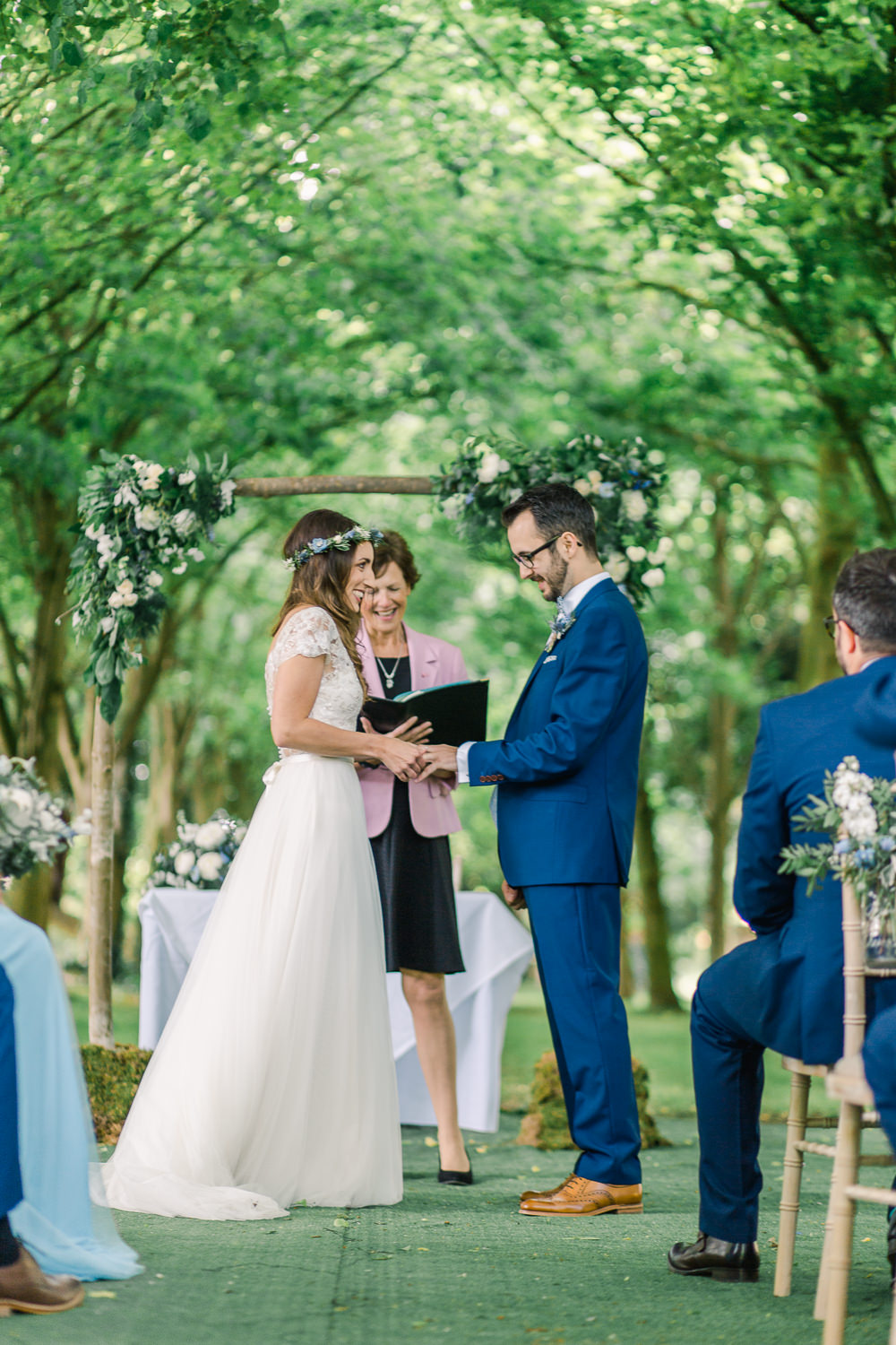 Flower Arch Arbour Ceremony Aisle Backdrop Greenery Foliage Saltmarshe Hall Wedding Jessica Davies Photography