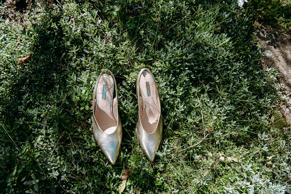 Gold Shoes Bride Bridal Silk Mill Wedding Andrew Brannan Photography