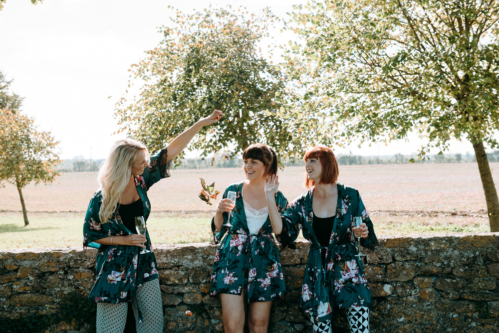 Bride Bridal Bridesmaid Dressing Gown Robe Silk Mill Wedding Andrew Brannan Photography