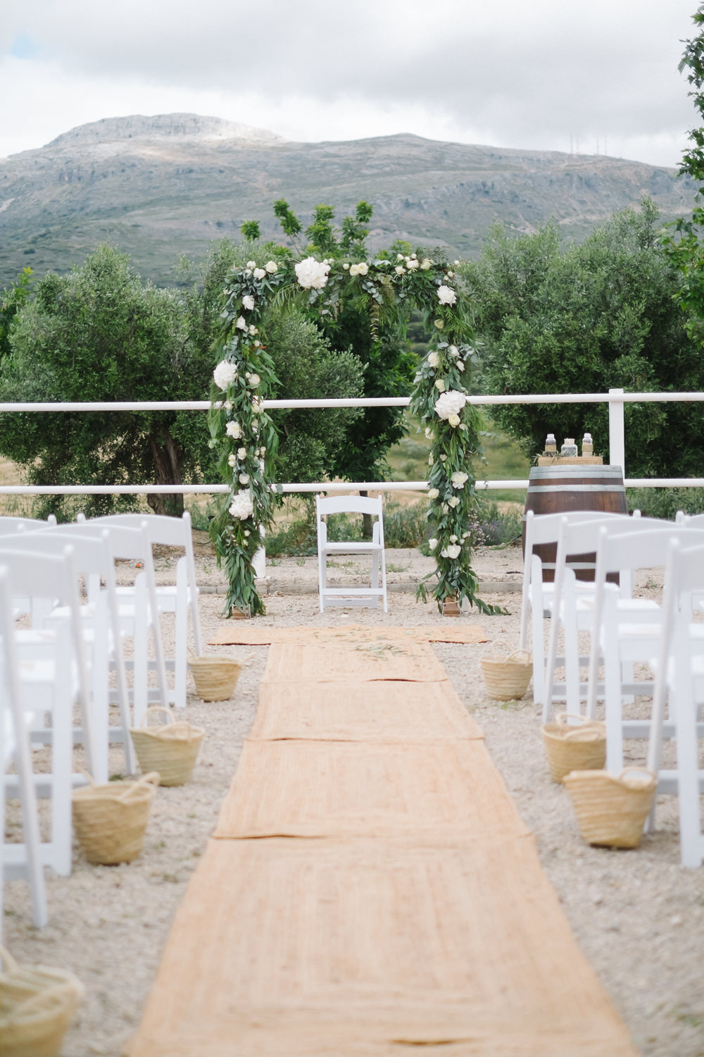 Greenery Foliage Flower Arch Ceremony Aisle Spain Destination Wedding Jesus Caballero Photography