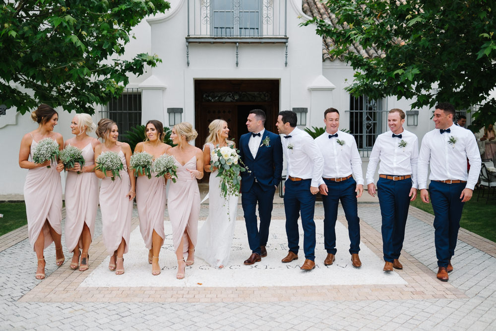 Groom Groomsmen Chinos Shirts Bow Ties Spain Destination Wedding Jesus Caballero Photography