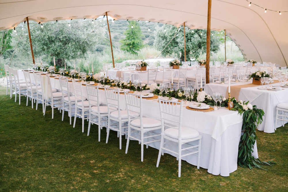 Stretch Tent Marquee Decor Long Tables Letter Lights Festoon Lights Lighting Spain Destination Wedding Jesus Caballero Photography