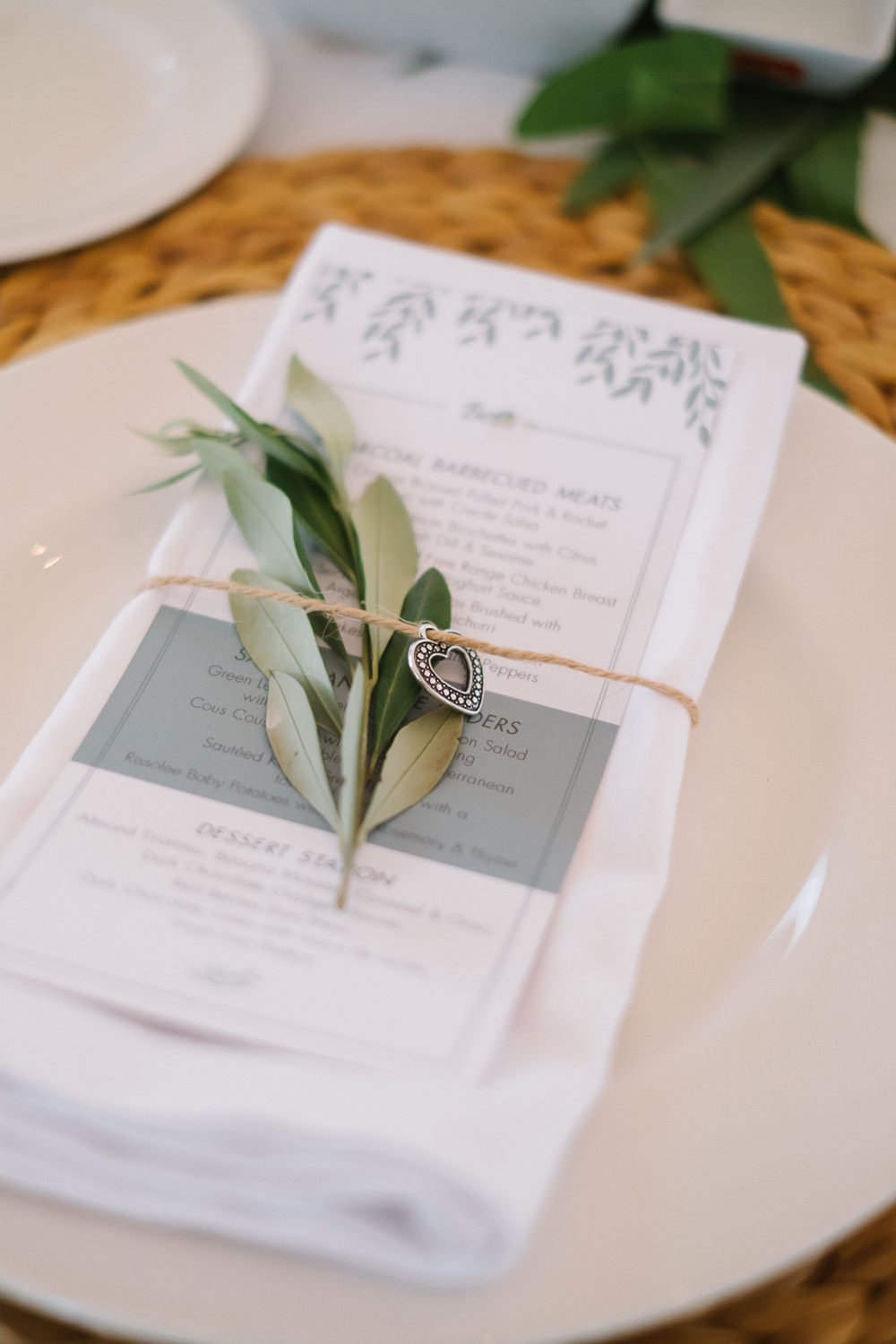 Foliage Greenery Place Setting Menu Spain Destination Wedding Jesus Caballero Photography