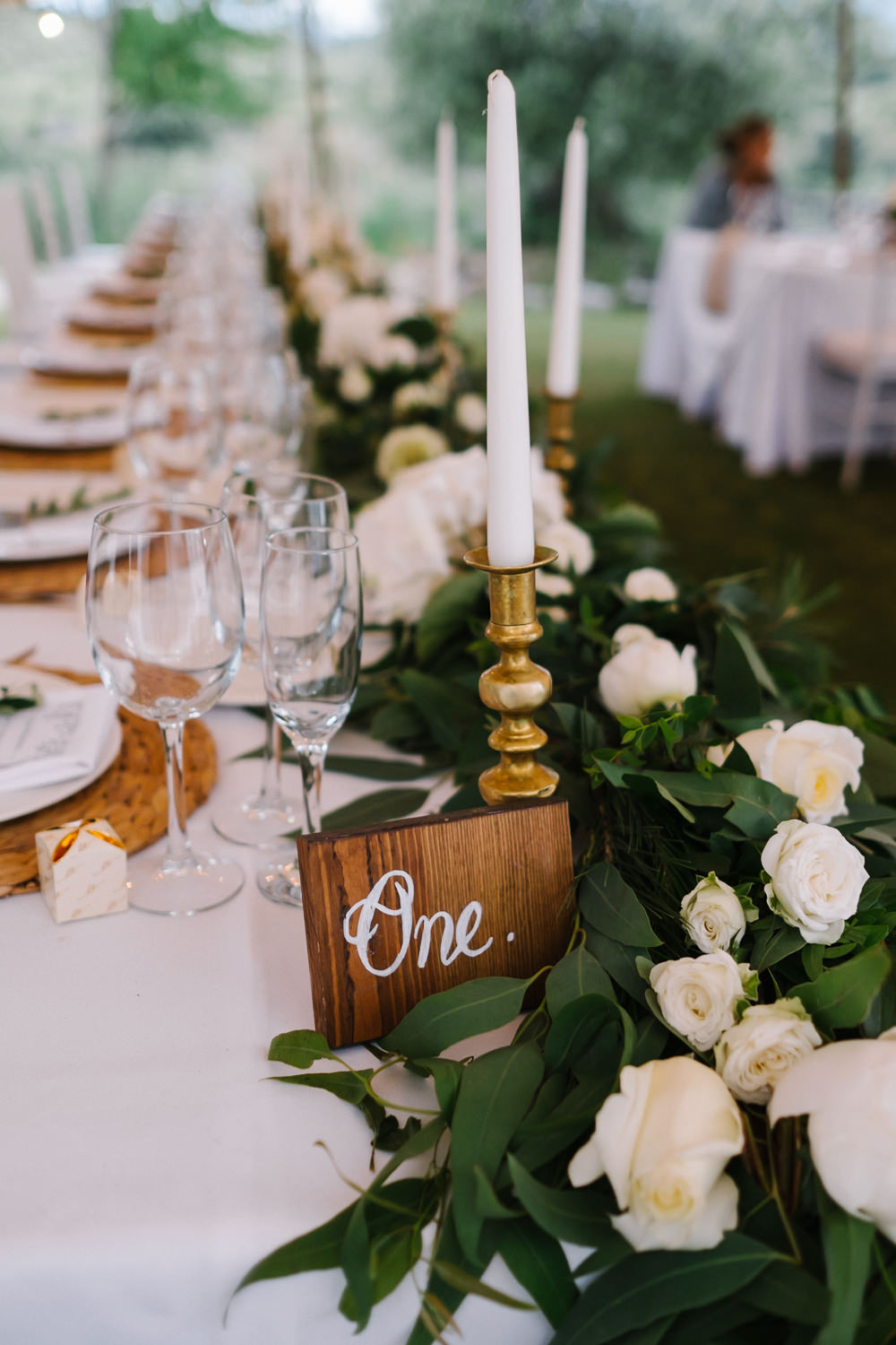 Greenery Foliage Table Centrepiece Runner Decor Runner Garland Swag Candles Spain Destination Wedding Jesus Caballero Photography