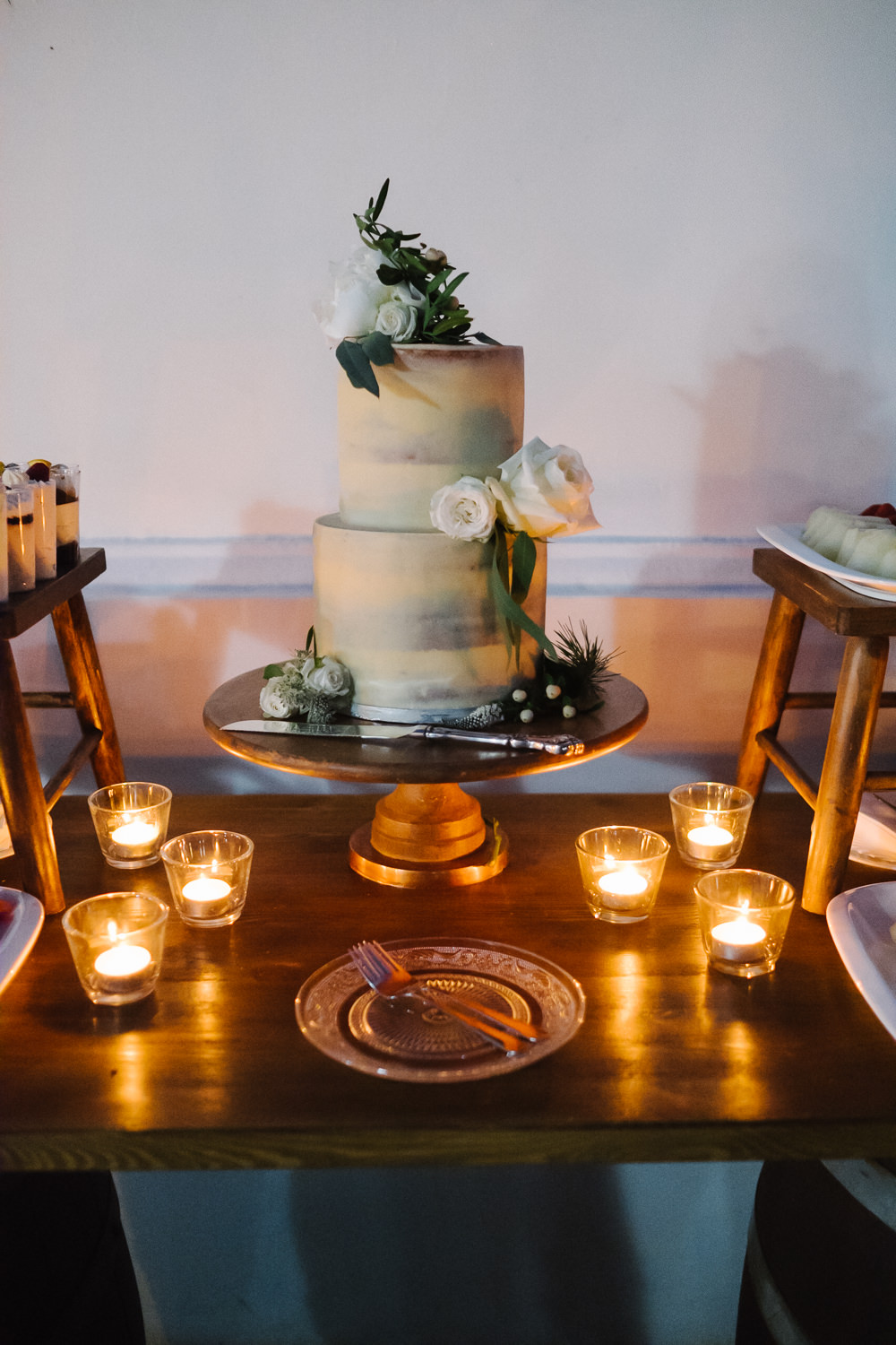 Semi Naked Cake Greenery Foliage Flowers Spain Destination Wedding Jesus Caballero Photography
