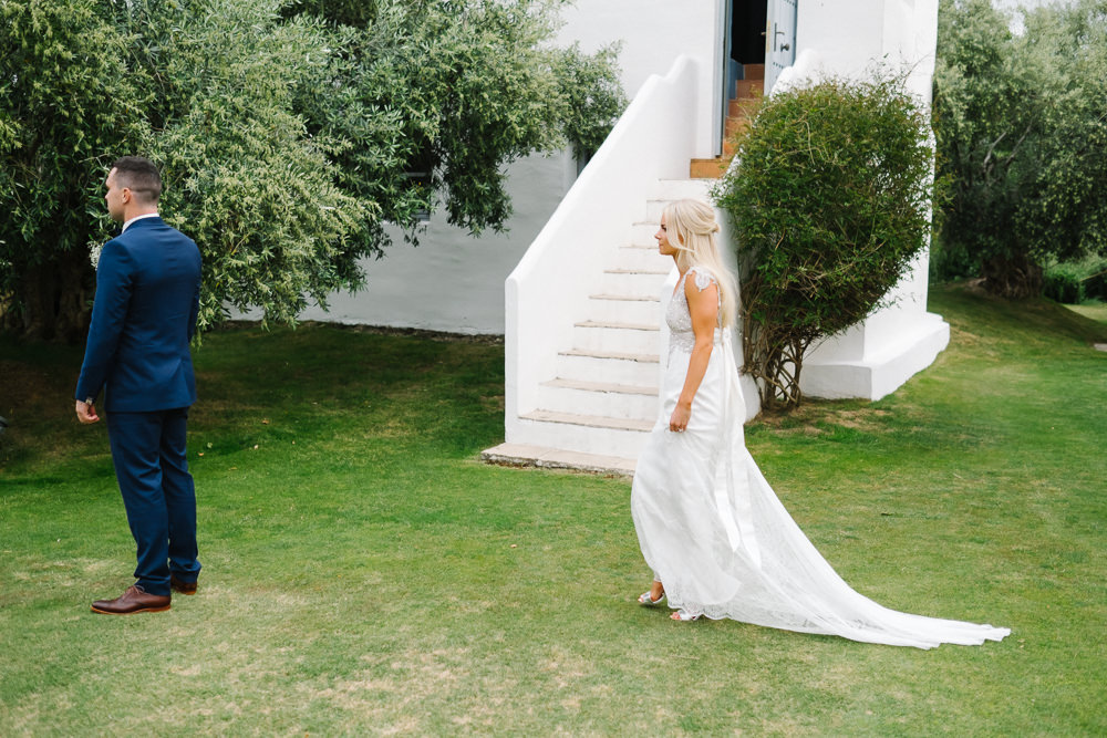 First Look Bride Spain Destination Wedding Jesus Caballero Photography