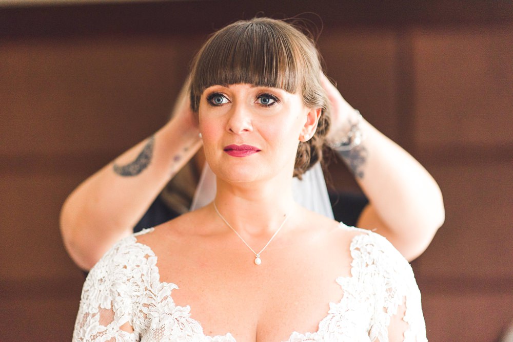 Bride Bridal Hair Fringe Bangs Trinity Buoy Wharf Wedding Babb Photo
