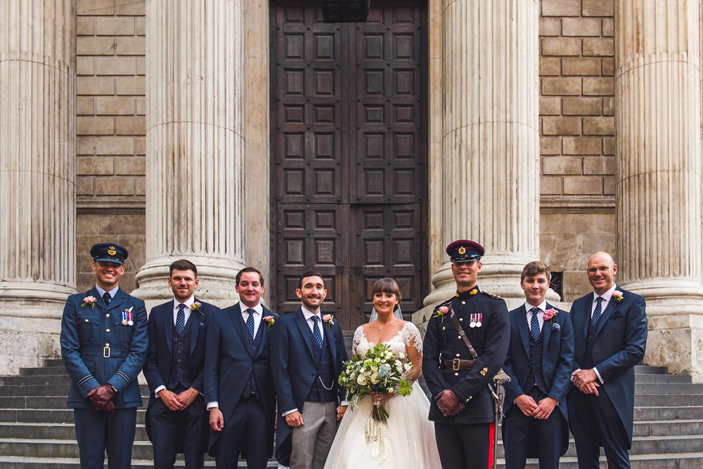 Groom Suit Navy Jacket Check Waistcoat Grey Trousers Groomsmen Trinity Buoy Wharf Wedding Babb Photo