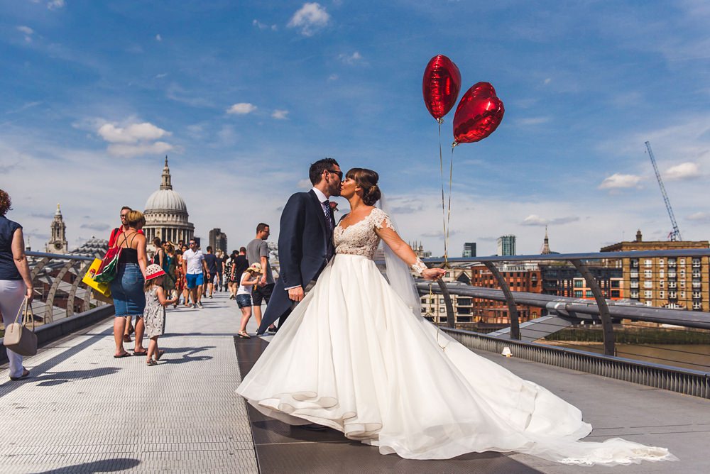 Red Heart Balloons Trinity Buoy Wharf Wedding Babb Photo