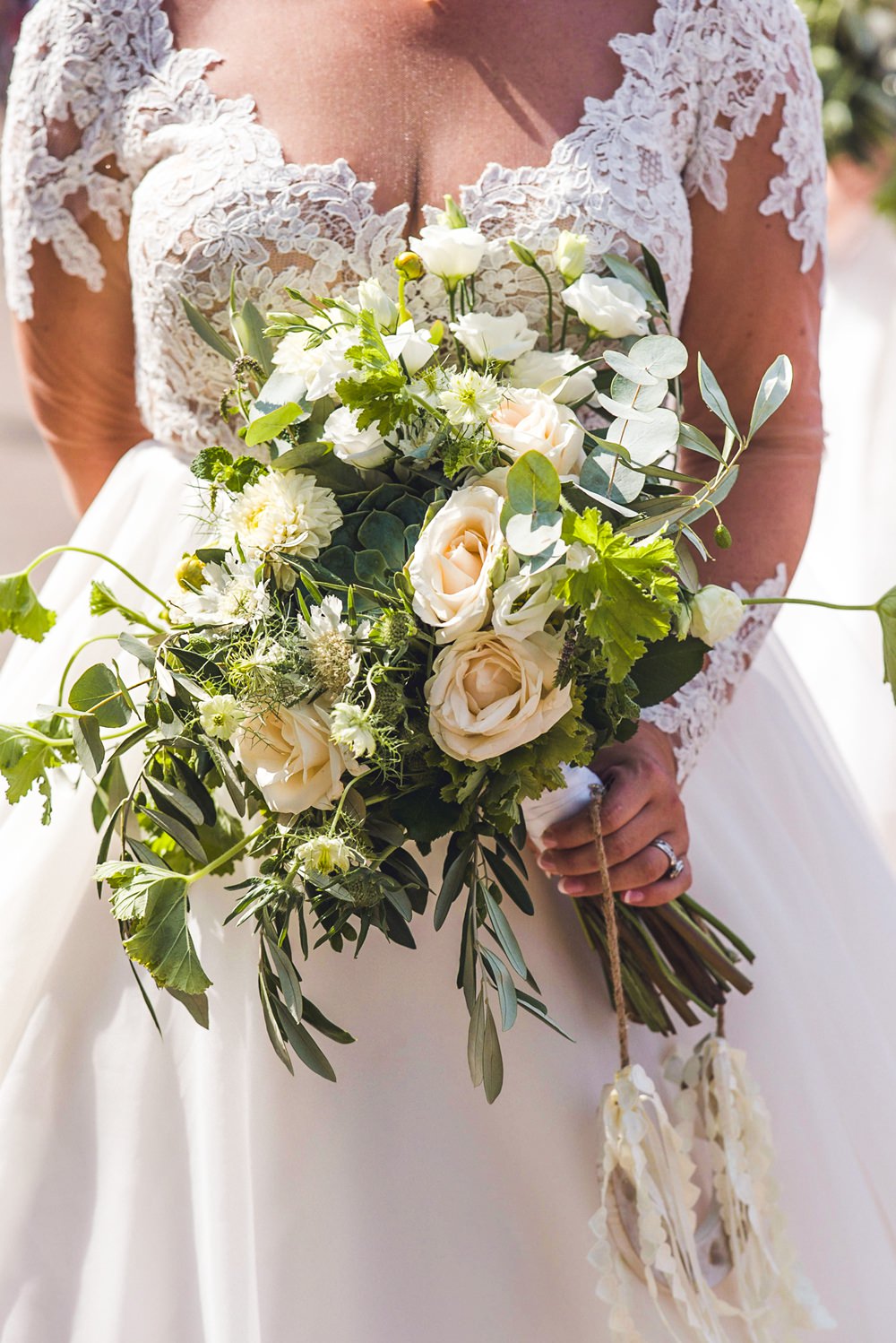 Bouquet Flowers Bride Bridal Rose Greenery Foliage Trinity Buoy Wharf Wedding Babb Photo
