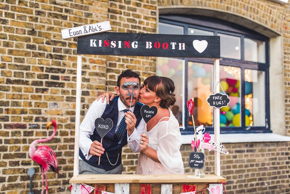 Kissing Booth Trinity Buoy Wharf Wedding Babb Photo