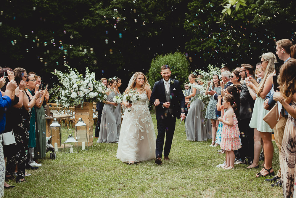 Bride Bridal Dress Gown Ellis Bridal Flower Embellishment Strappy A Line Three Piece Suit Groom Bubbles Weekend Long Wedding Georgia Rachael Photography