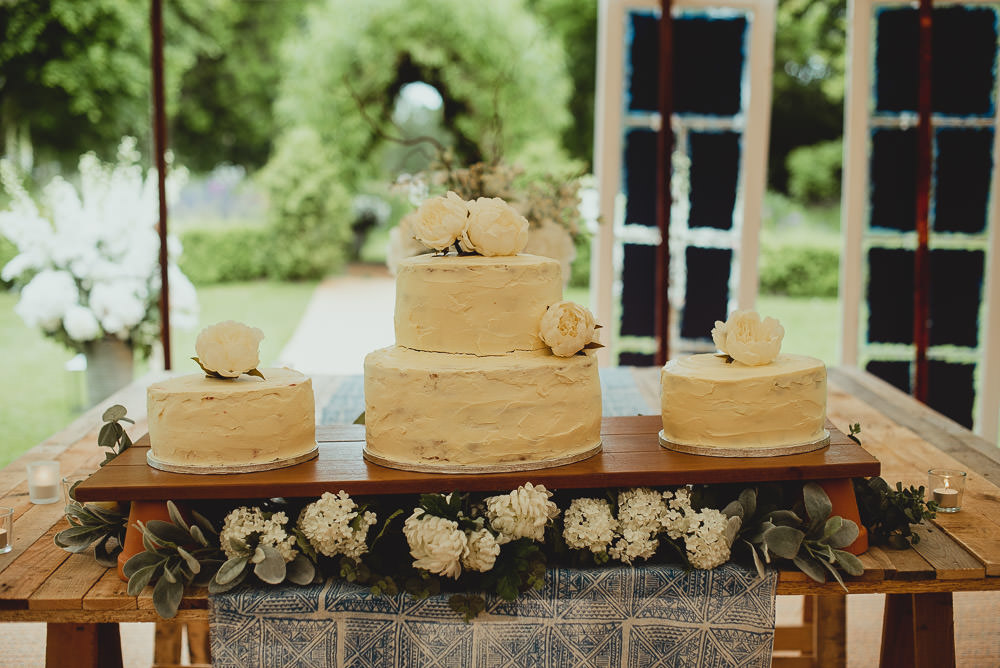 Cake Table Buttercream Wooden Stand Floral Weekend Long Wedding Georgia Rachael Photography
